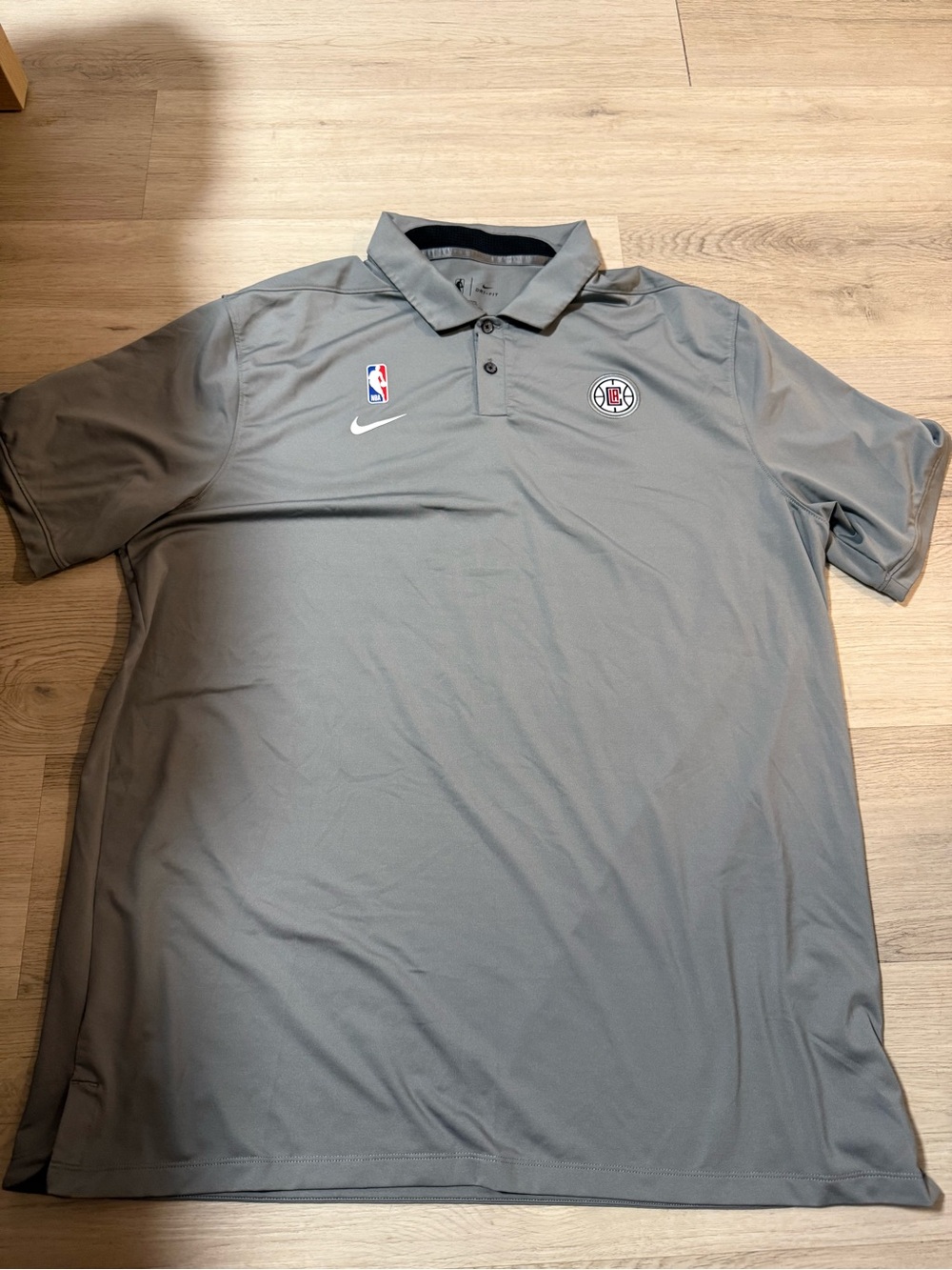 LA Clippers Nike Dri Fit Golf Polo Short Sleeve Grey Men’s Size XL